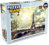 Puzzel Uitzicht over het water op de Eiffeltoren en Parijs - Legpuzzel - Puzzel 500 stukjes