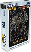 Puzzel Plattegrond - Hardenberg - Goud - Zwart - Legpuzzel - Puzzel 500 stukjes - Stadskaart