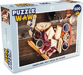 Puzzel Snijplank met kaas en vlees - Legpuzzel - Puzzel 500 stukjes