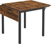 VASAGLE Eettafel, inklapbare keukentafel voor 2-4 personen, voor kleine ruimtes, vintage bruin-zwart KDT077B01