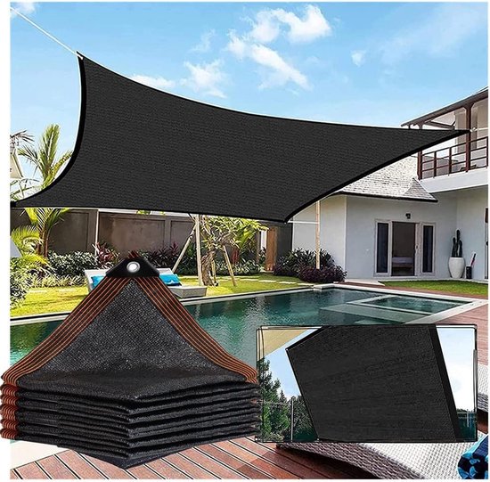 Schaduw Netten Tuin, 60% Zonnebrandcrème Schaduw Doek, Outdoor Plant Zonnescherm Netto, Patio's Schaduw Zeil, 1.5x2/2x4/3x5/4x6/5x8m Zwarte Luifel, 6-pins,Black-2x5m(6.6 * 16.4ft