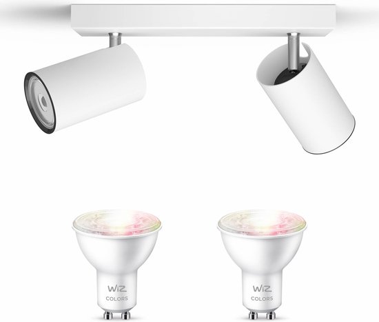 Philips myLiving Kosipo Opbouwspot - Wit - 2 Lichtpunten - Spotjes Opbouw - Incl. WiZ Gu10 gekleurd licht