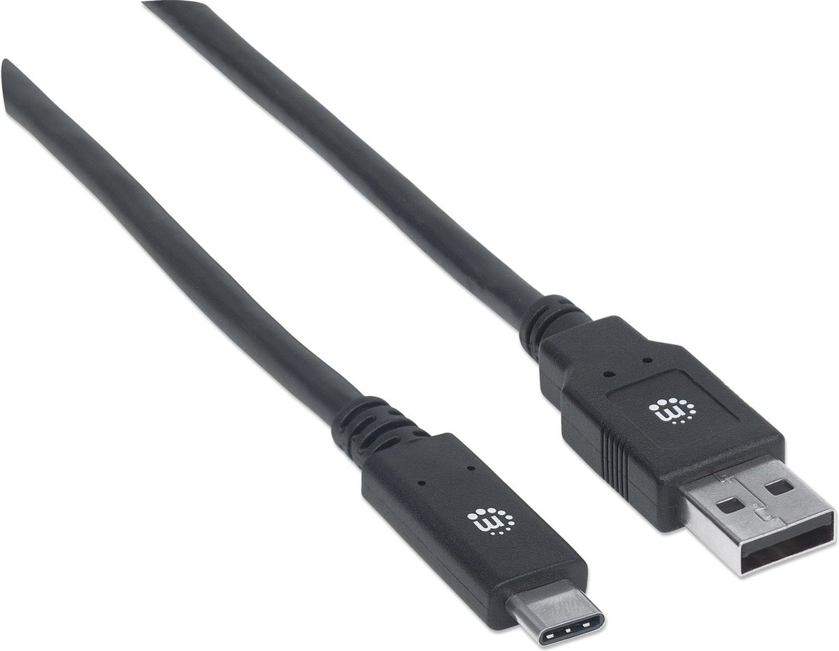 Manhattan 354974 USB-kabel 2 m USB 3.2 Gen 1 (3.1 Gen 1) USB C USB A Zwart