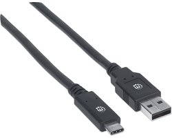 Manhattan 354974 USB-kabel 2 m USB 3.2 Gen 1 (3.1 Gen 1) USB C USB A Zwart