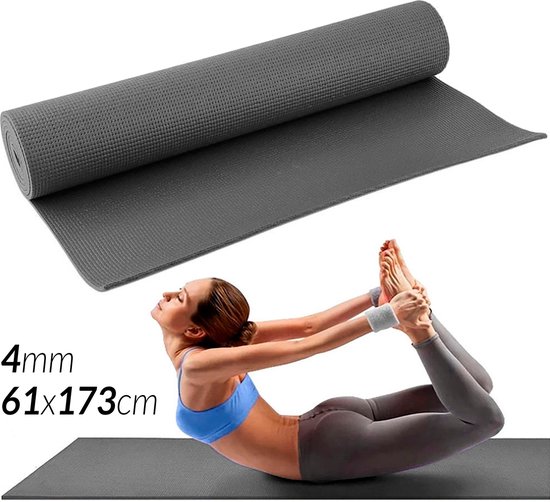 Yogamat - Gymmat - Fitnessmat - Pilatesmat - sport - Grijs 61x173cm