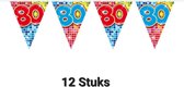 12 stuks Mini Vlaggenlijn 80 jaar, Verjaardag , Feest, Versieirng