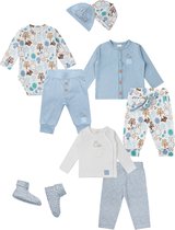 Nijntje Babykleding set (9 delig) Broekjes, Vestje, Romper, Shirtje, Mutsjes, Slofjes Light jeans-Maat 62/68