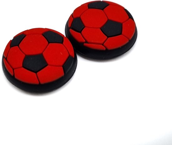 2.86 | Gaming Thumbsticks Grips | Dopjes voor je Game Controller(s) | Voetbal – Rood met Zwart | 1 Set = 2 Thumbgrips | Geschikt voor de volgende…