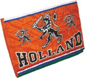 Drapeau Hup Holland - Drapeau Oranje - Lion Noir - Équipe Nationale Néerlandaise - Coupe du Monde / Championnat d'Europe - Support - 90x150 CM
