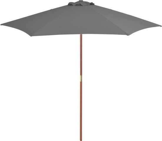 Parasol met houten paal 196x231 cm antracietkleurig kopen? | .nl