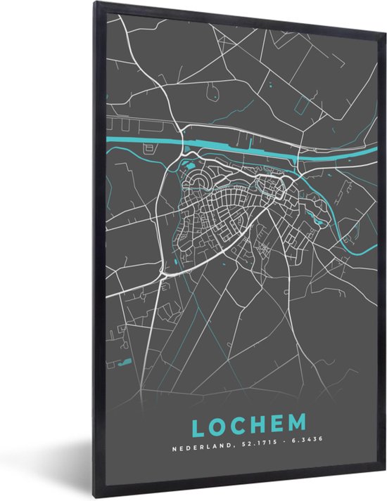 Fotolijst incl. Poster - Kaart - Lochem - Stadskaart - Plattegrond ...