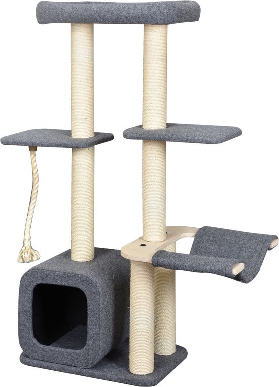 Designer krabpaal krabmeubel - kattenkrabpaal eikenhout
