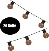 Bol.com Tuin lichtsnoer met filament lampjes van | 1355 meter lang | 20 stuks LED lamp tuin verlichting snoer | Sfeervolle tuinv... aanbieding