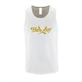 Witte Tanktop met “ BadBoy “ print Goud Size M