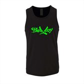 Zwarte Tanktop met “ BadBoy “ print Fluor Groen Size S