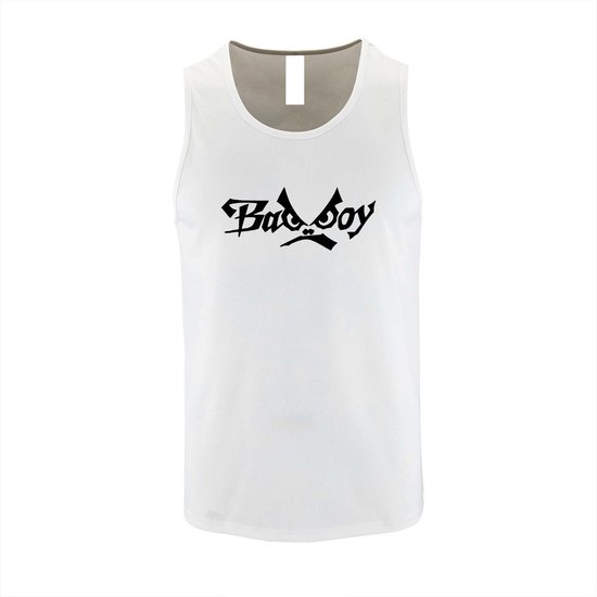 Witte Tanktop met “ BadBoy “ print Zwart Size XL