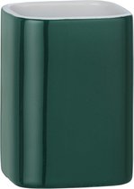 WENKO Tandenborstelbeker Elmo groen keramiek - tandenborstelhouder voor tandenborstel en tandpasta, keramiek, 6,5 x 9 x 6,5 cm, groen