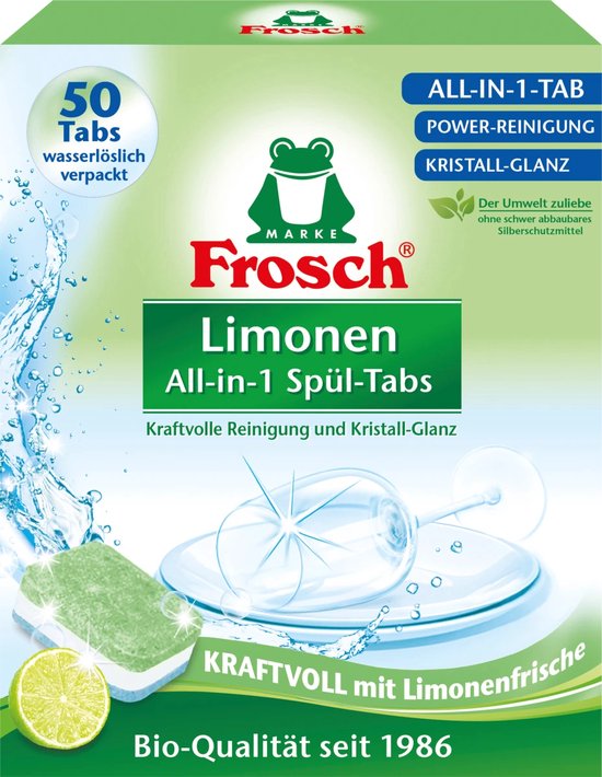 Frosch Tablettes pour lave-vaisselle tout en un - 4x50 pièces - Pack économique - Citron vert