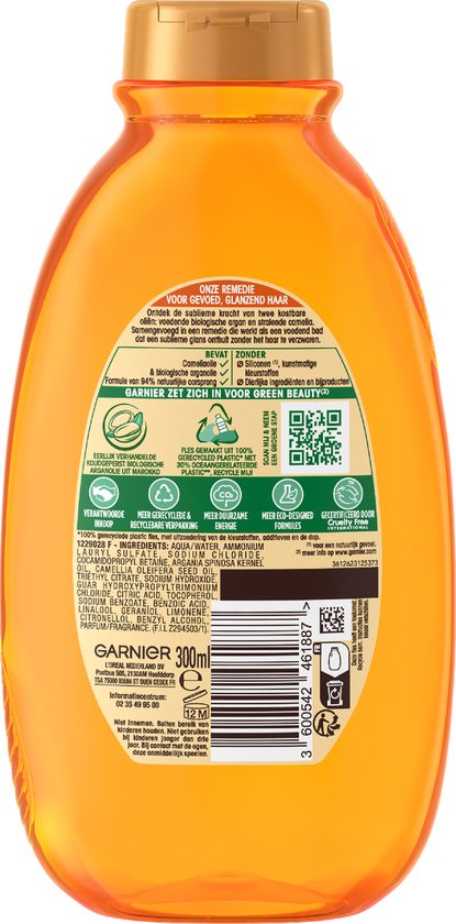 Garnier Loving Blends Argan & Cameliaolie Voedende, Glansgevende Shampoo Voordeelverpakking - Droog en Dof Haar - 6 x 300ml - Garnier