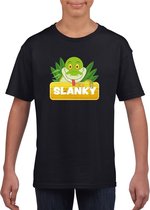 Slanky de slang t-shirt zwart voor kinderen - unisex - slangen shirt - kinderkleding / kleding 122/128