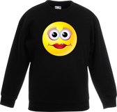 emoticon/ emoticon sweater diva zwart kinderen 110/116