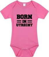 Born in Utrecht tekst baby rompertje roze meisjes - Kraamcadeau - Utrecht geboren cadeau 56
