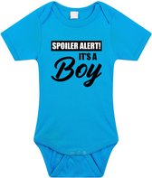 Spoiler alert boy gender reveal cadeau tekst baby rompertje blauw jongens - Kraamcadeau - Babykleding 92