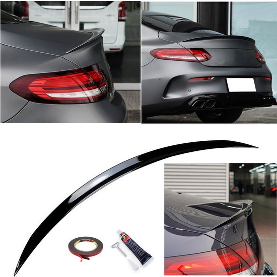 Achterspoiler, achterlip, spoiler geschikt voor Mercedes E-Klasse W211, flexibel, licht, wasstraatbestendig, vele beschikbare kleuren (obsidiaanzwart Met. (CC 197