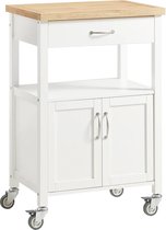 Bol.com Mara Keukentrolley - Opbergtrolley - Serveerwagen - MDF - 60 x 44.5 x 91 cm aanbieding