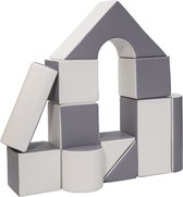 speelgoed blocs de mousse - 11 pièces - 120x90x30 cm - blanc, gris