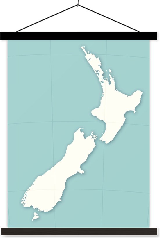 Carte Physique Nouvelle-Zélande Format A1 (59.4x84.1cm) - Papier Plastifié Brillant - Décoration Murale Bureau