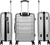 Reiskoffer - Koffer met TSA slot - Reis koffer op wielen - Stevig ABS - 87 Liter - Como - Zilver - Travelsuitcase - L