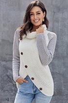 Trui Sweater Dames met col - Grijs - Talya - Maat L