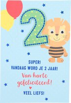 Cijferkaarten - De mooiste Leetijd - Verjaardagskaart Super! Vandaag word je 2 jaar!...