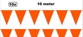 10x Vlaggenlijn oranje 10 meter - Vlaglijn Oranje feest festival EK WK holland koningsdag thema feest voetbal hockey sport