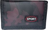 Portefeuille en nylon - Fermeture Fermetures velcro - Portefeuille pour Garçons et Meiden - Portefeuille homme - Rouge camouflage