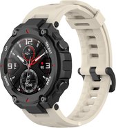 Siliconen Smartwatch bandje - Geschikt voor Amazfit T-Rex - Pro siliconen bandje - beige - Strap-it Horlogeband / Polsband / Armband