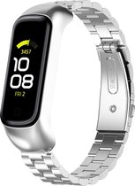 Stalen Smartwatch bandje - Geschikt voor Samsung Galaxy Fit 2 stalen bandje - zilver - Strap-it Horlogeband / Polsband / Armband