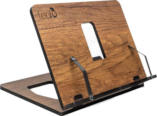 LeafU® Leesboek Standaard - Boekenstandaard - Kookboekstandaard - Tablet Standaard - Boekenhouder - Book holder - laptop standaard - Bladzijdehouder -Walnoot