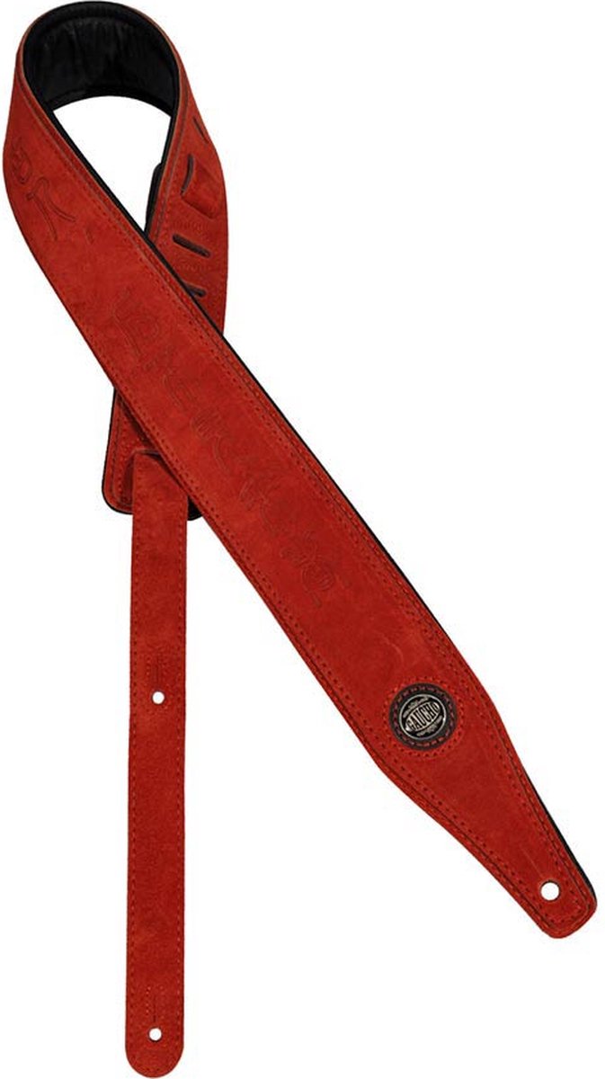 Gaucho GST-662-RD gitaarriem, topkwaliteit suede, rood
