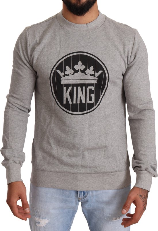 Grijze Crown King katoenen pullover sweater
