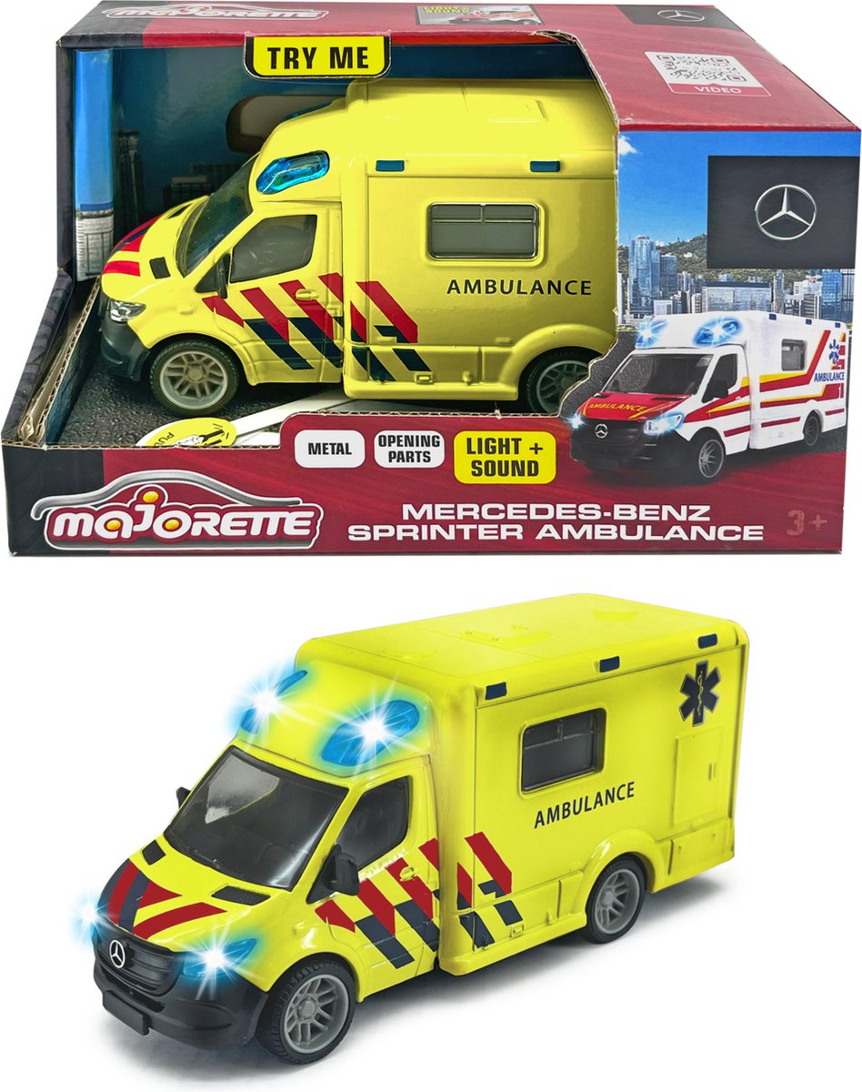 Majorette Grand Series - Mercedes-Benz Sprinter Ambulance NL - Métal -  Lumière et son