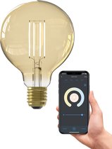 Bol.com Calex Slimme Lamp - Wifi LED Filament Verlichting - Globe 95cm - E27 - Smart Lichtbron Goud- Dimbaar - Warm Wit licht - 7W aanbieding