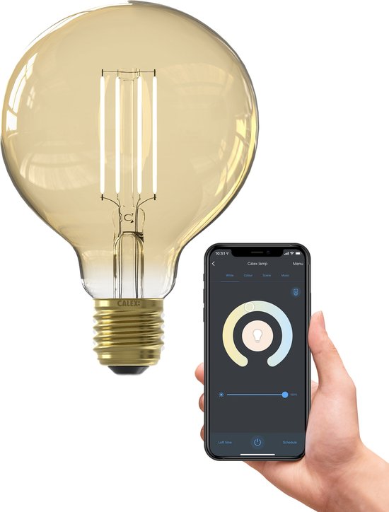 broeden stroomkring hersenen Calex Slimme Lamp - Wifi LED Filament Verlichting - Globe 9,5cm - E27 -  Smart... | bol.com