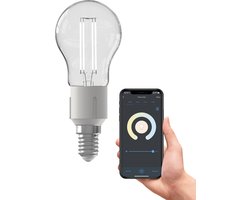 Calex Slimme Lamp - Wifi LED Filament Verlichting - E14 - Smart Lichtbron Helder - Dimbaar - Warm Wit licht - 4,5W