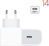 Quick Charge USB-C Oplader - geschikt voor Apple iPhone 15/14/13/12/11 - Lader - 20W USB-C stekker - BSTNL snellader - Cadeau