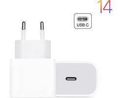 Quick Charge USB-C Oplader - geschikt voor Apple iPhone 15/14/13/12/11 - Lader - 20W USB-C stekker - BSTNL snellader - Cadeau