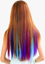 Hairextensions kleur 12 stuks haar met clip felle kleuren