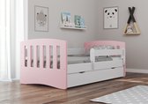 Kocot Kids - Bed classic 1 grijs zonder lade met matras 140/80 - Kinderbed - Grijs