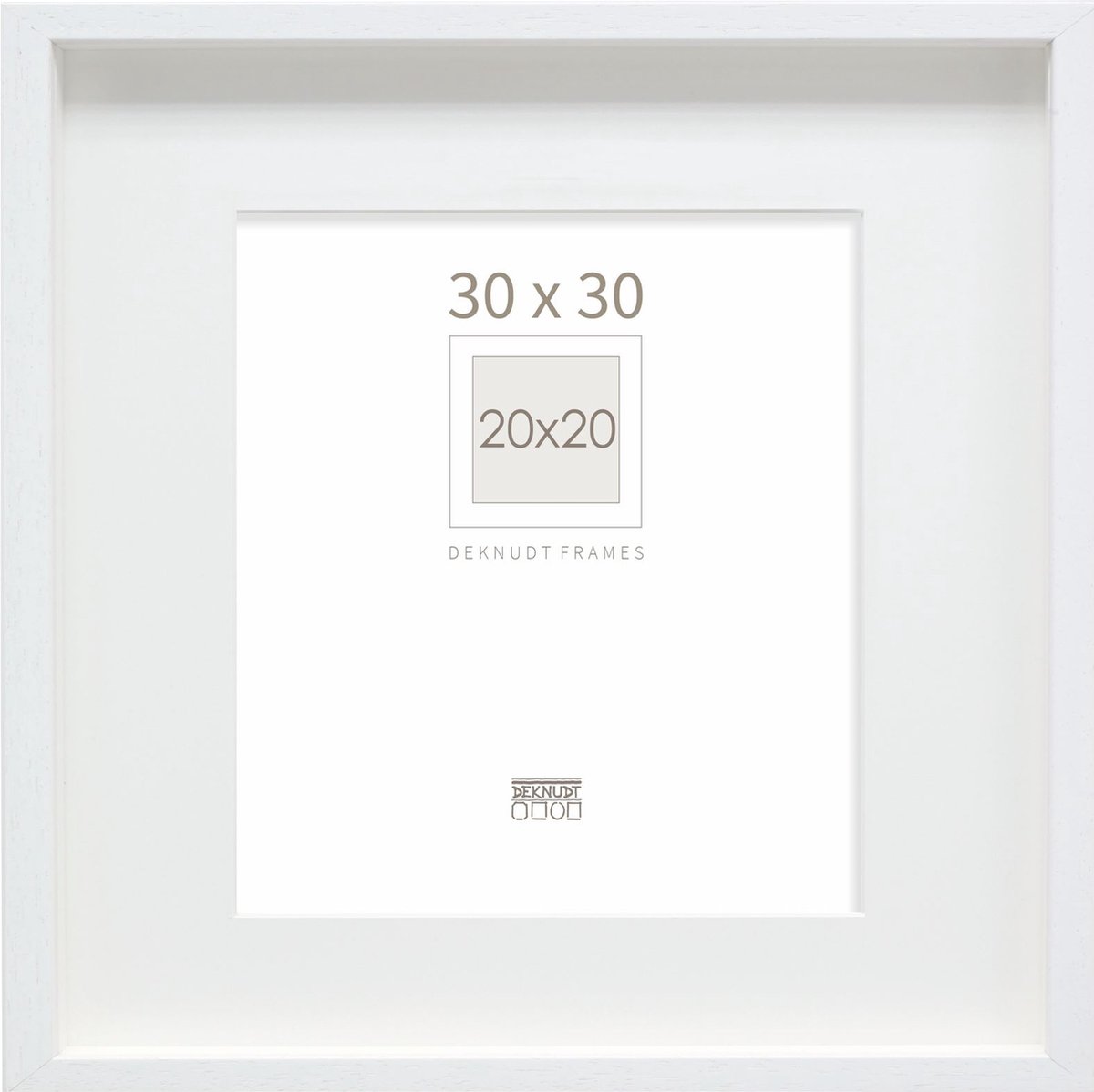 Deknudt Frames Fotolijst - wit met passe-partout - 20x20 cm / 30x30 cm